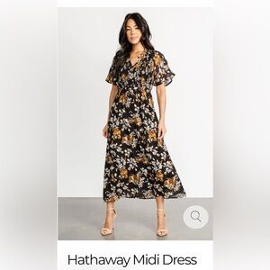 Baltic Born - Size L - Hathaway Midi Dress in Black